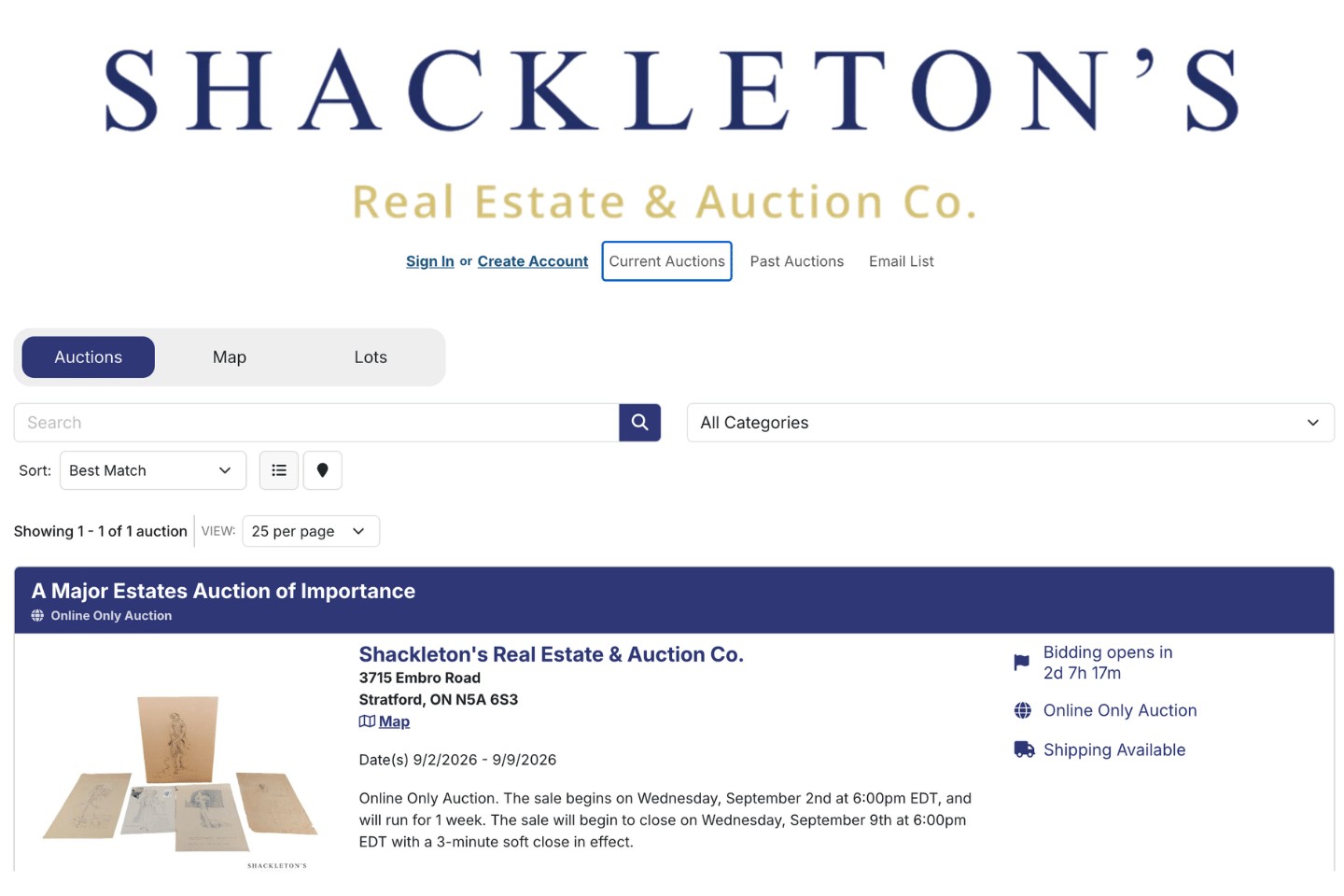 Sample Auction Sale | Shackleton's Real Estate & Auction Co.